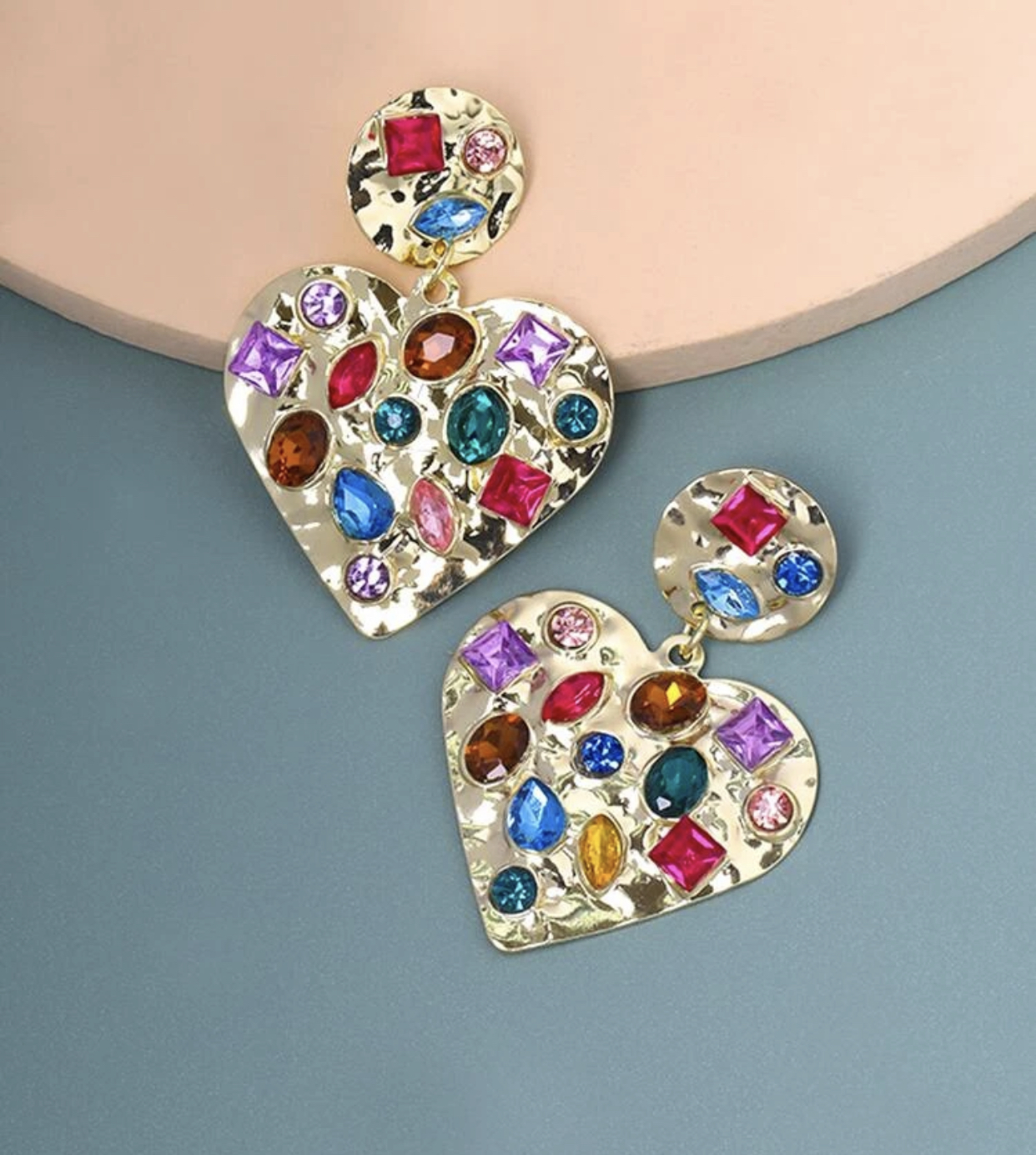 Rhinestone Heart Earrings - tammyz